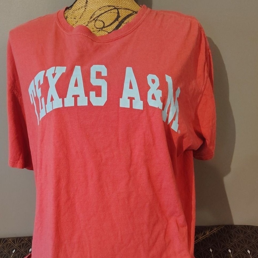 ComfortWash Texas A&M University Graphic T-Shirt Coral Red Large